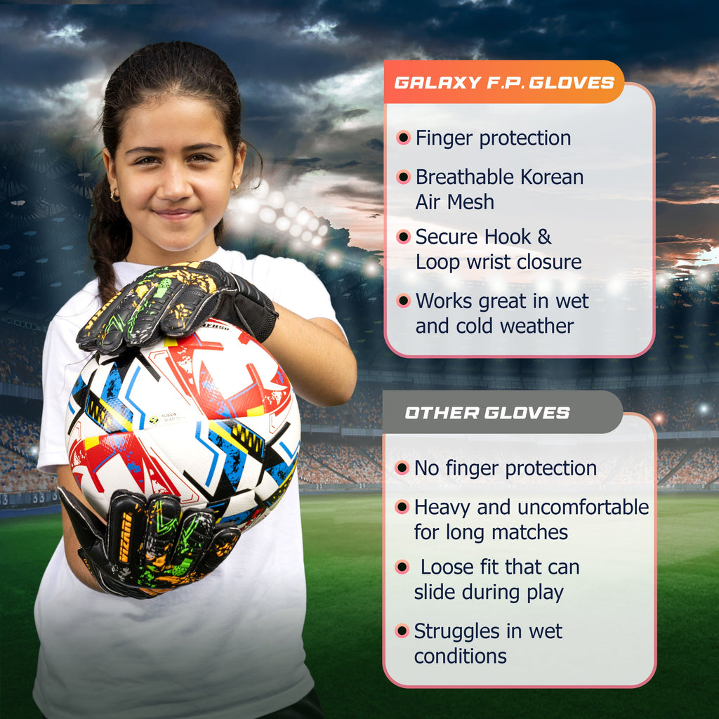 Galaxy F.P. Goalkeeping Glove-Black/Orange Vizari Sports