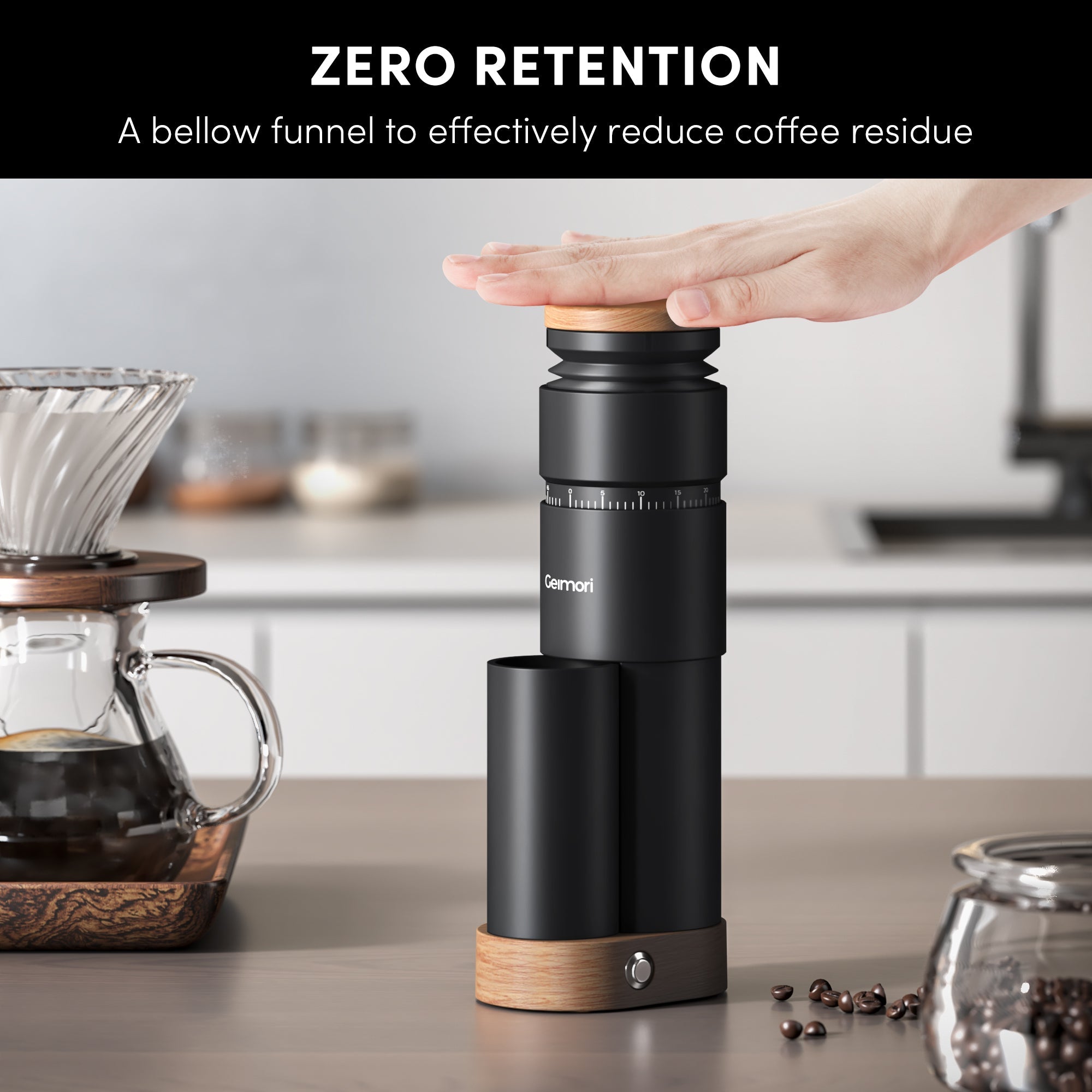 Geimori T38 Plus Electric Coffee Grinder | Compact Plug-in Grinder Wirsh