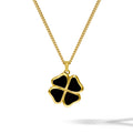Clover Pendant - 14K Gold Onyx