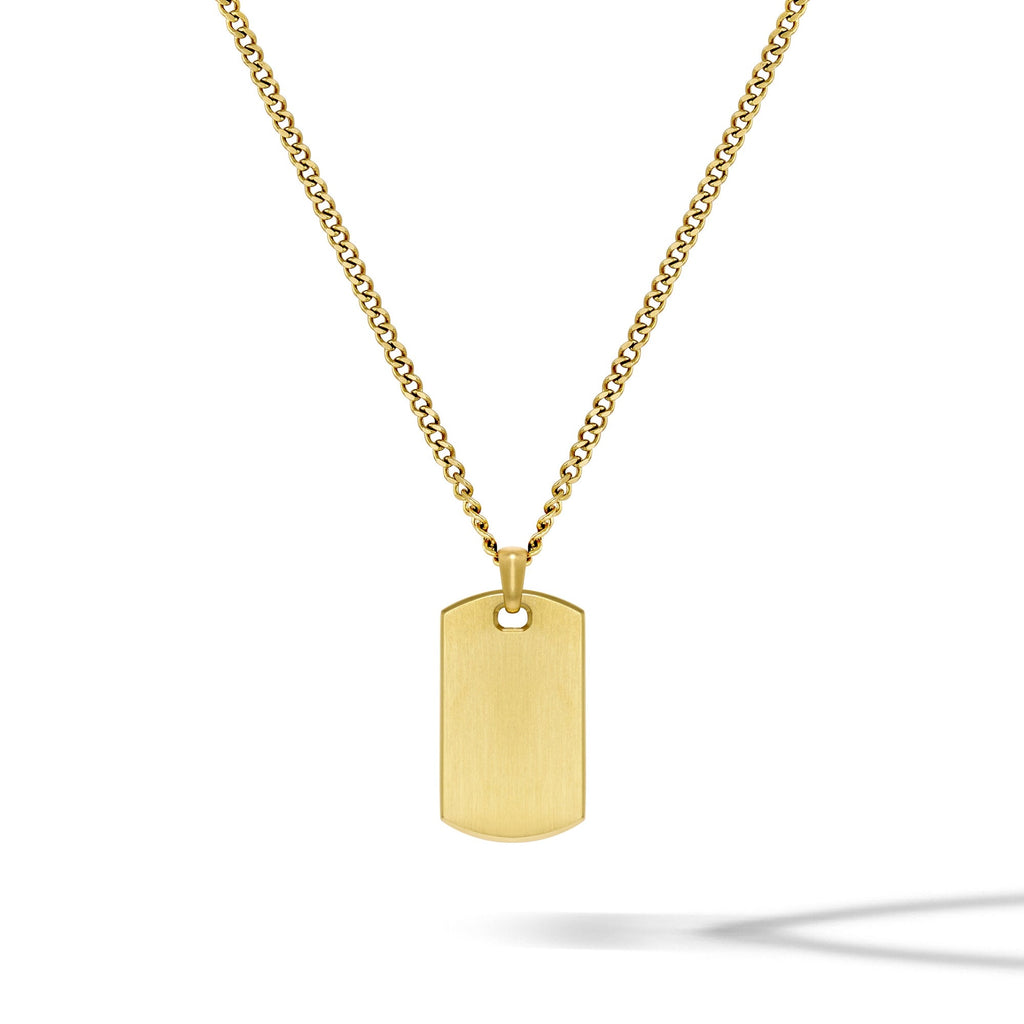 Beveled Tag Pendant - 14K Gold