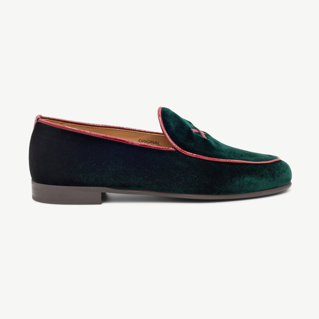Women's Dark Green Velvet Milano Loafer Del Toro Shoes