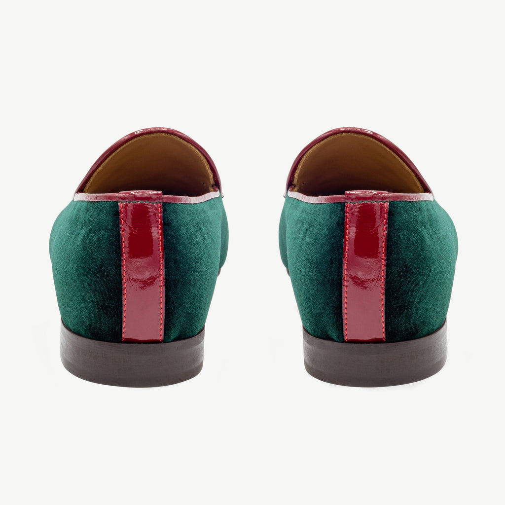 Women's Dark Green Velvet Milano Loafer Del Toro Shoes