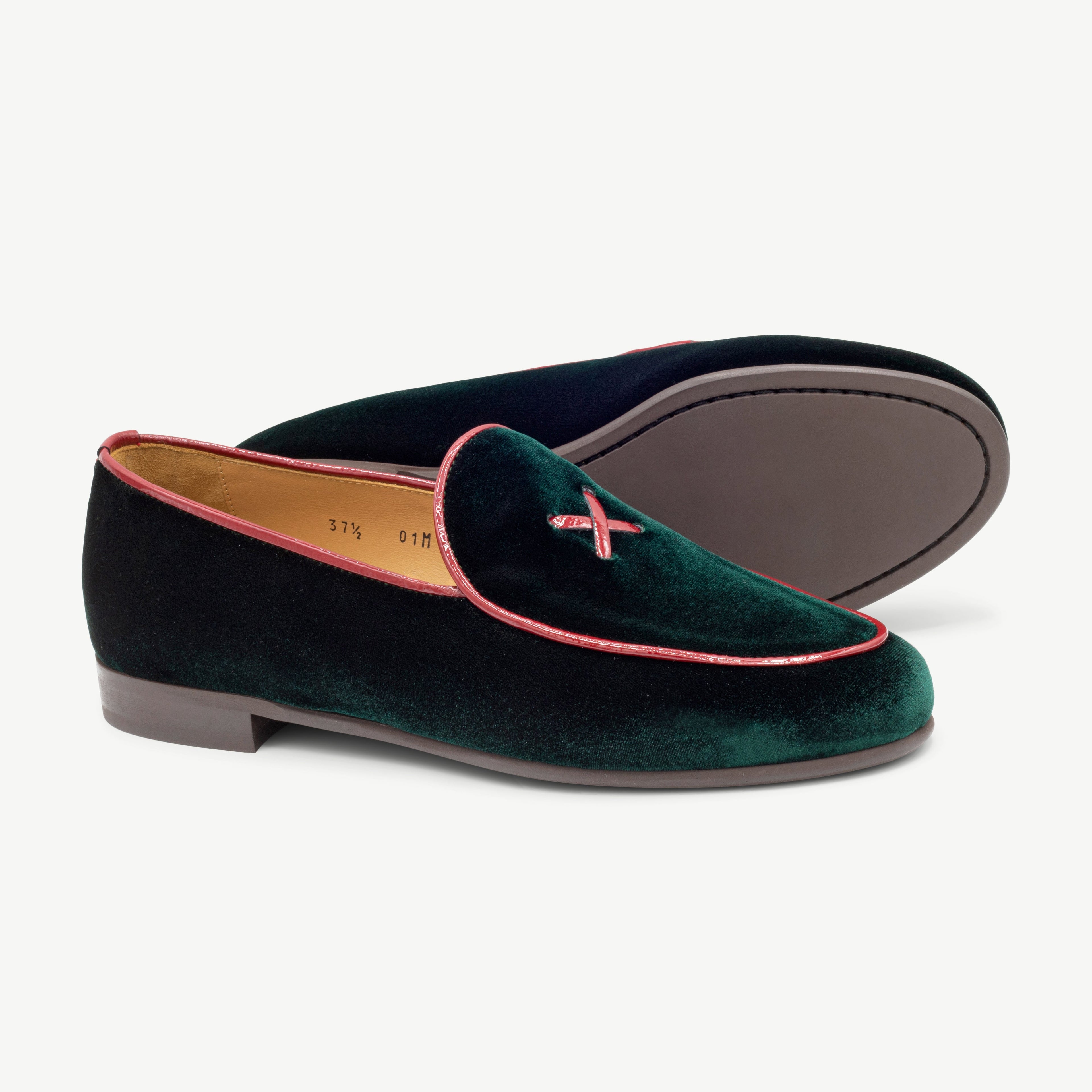 Women's Dark Green Velvet Milano Loafer Del Toro Shoes