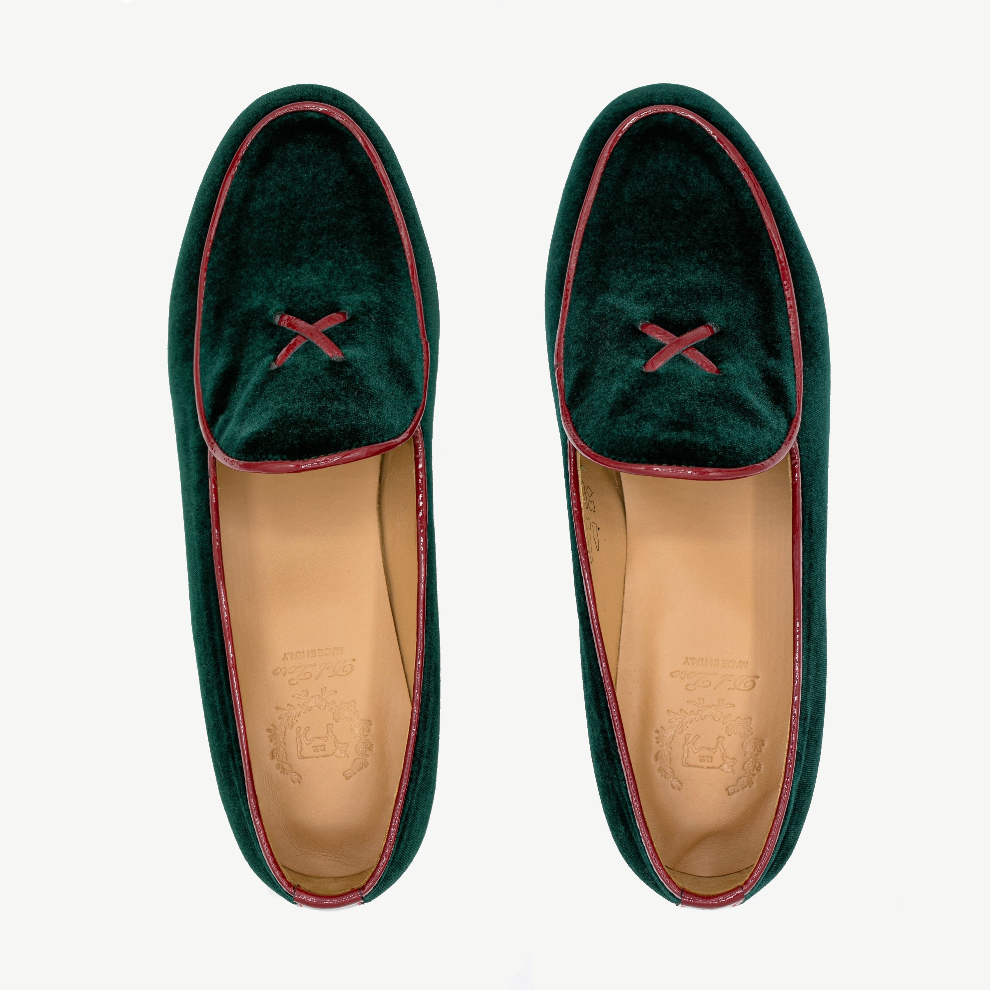 Women's Dark Green Velvet Milano Loafer Del Toro Shoes