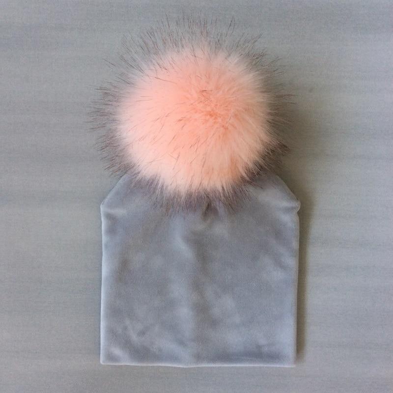 Kids Girls Solid Hat With Pompon Baby Beanie Pompom Cap Children's Accessories Design Stevvex