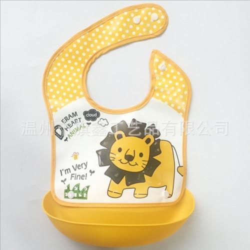 Baby Waterproof Silicone Bibs Burp Cloths Washable Roll Up Crumb Catcher Feeding Bib Stevvex