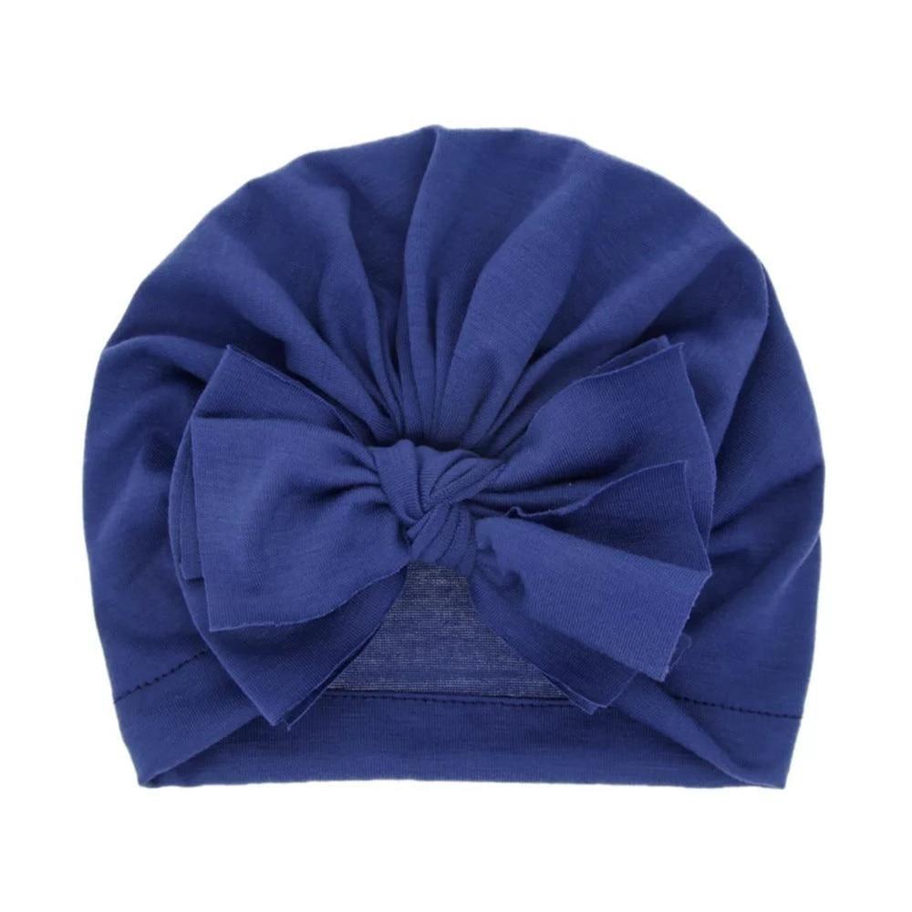 Modern Luxury Baby Girl Lovely Soft Winter Big Bow Turban Bonnet Cotton Caps For Girls Baby Stevvex