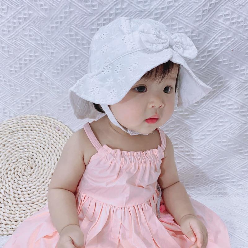 Modern Baby Girls Sun Hat Cotton Baby Hat Kids Child Cap Bowknot Flower Print Bucket Hat Double Sided Stevvex