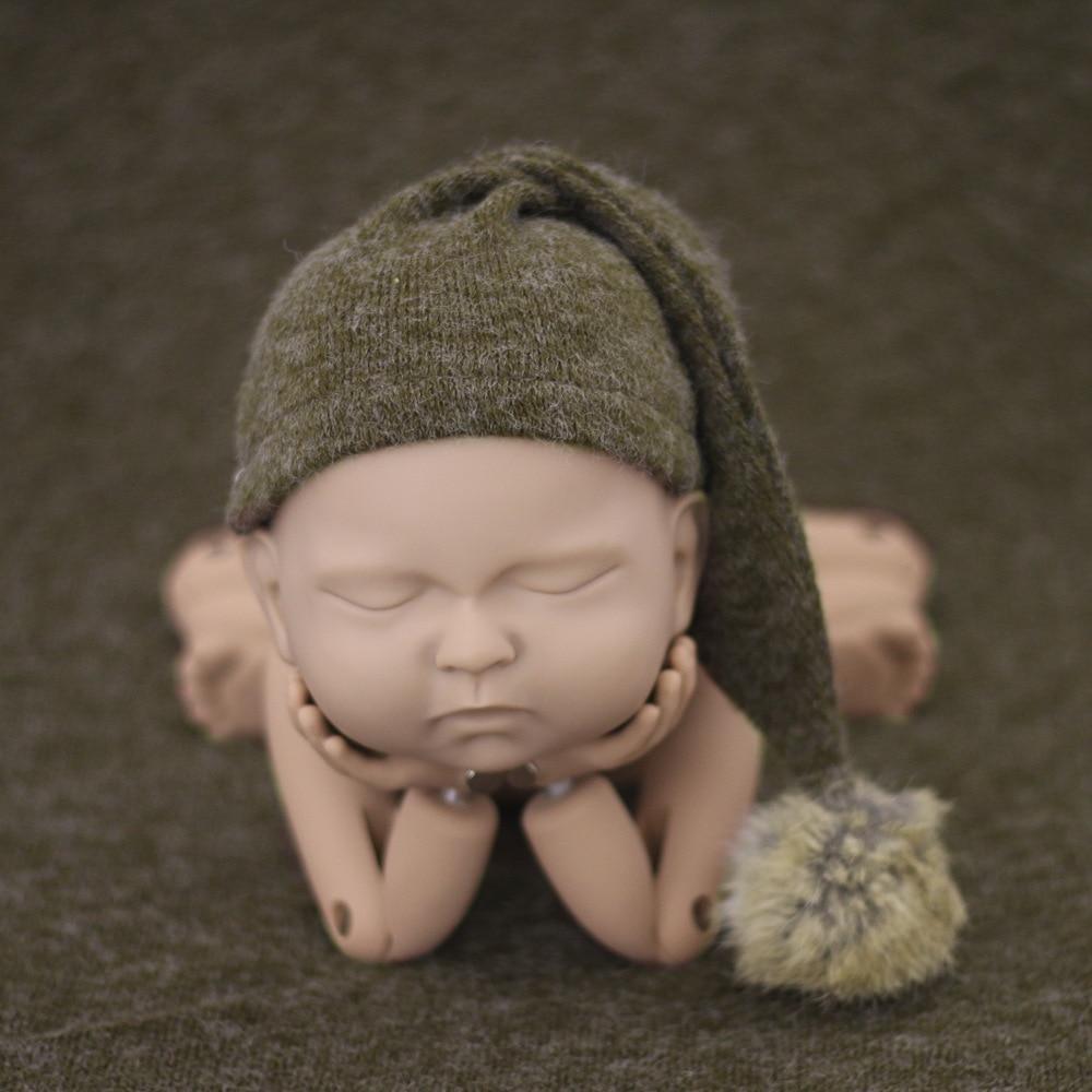 Modern Newborn Photography Props Knit Cap With Fur Ball For Newborn Baby Cap Great For Photo Studio Photography Props Cap Beanie Baby Stevvex