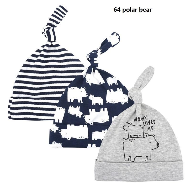 Printed Baby Hats & Caps For Newborn Baby Accessories In Elegant Modern Design Set Of 3PCS For Baby Kids Stevvex