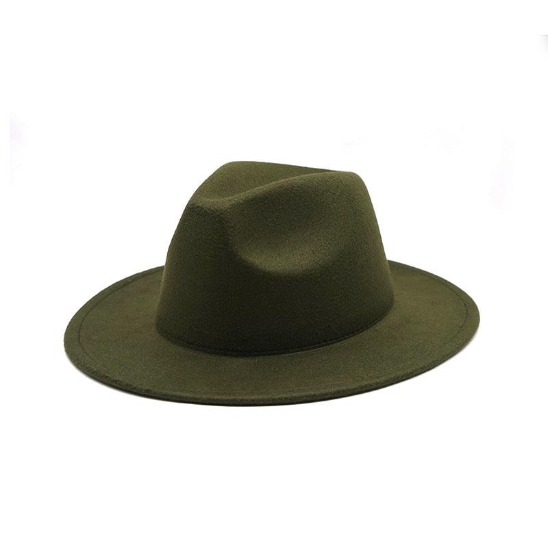 Unisex Autumn Winter Women's Hat Fedoras Big Brim Hats For Women Elegant Fedoras Warm Ladies Girls Hat Vintage Style Luxury Hat 56-58cm Stevvex