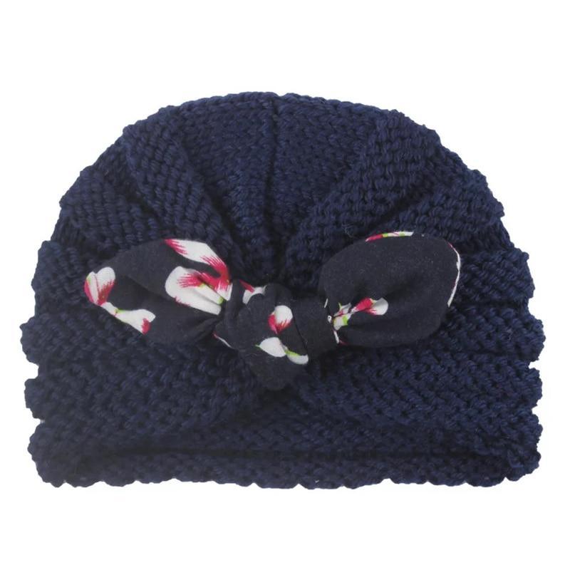 New  Handmade Cotton Girl Hat Autumn Winter Baby Boy Girl Hat Colorful Bow Elastic Cute Baby Turban In Elegant Design Stevvex