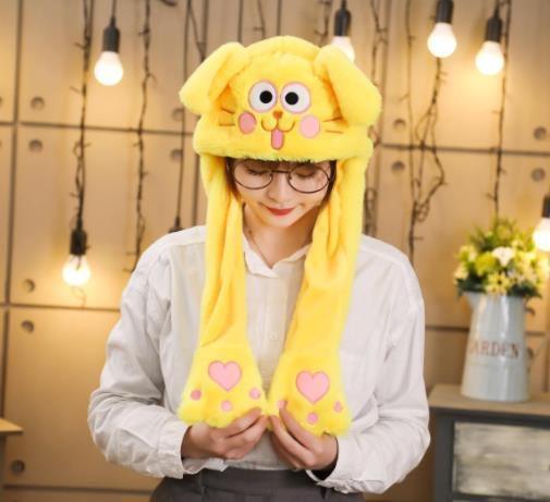 Modern Elegant Winter Interesting Girls Animals Ear Moving Jumping Hats Children and Adults Women Warm Rabbit Winter Caps In Modern Design Stevvex
