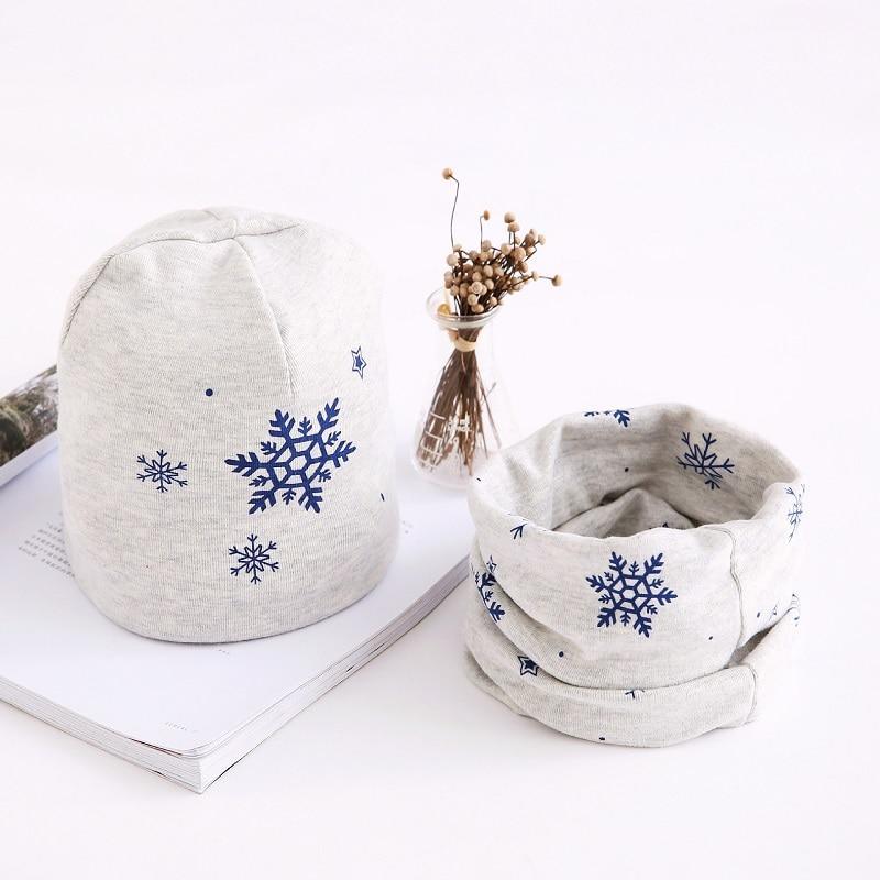 Star Print Cotton Hat And Scarf  Baby Beanie Kids Caps Children's Accessories For Boys and Girls Stevvex