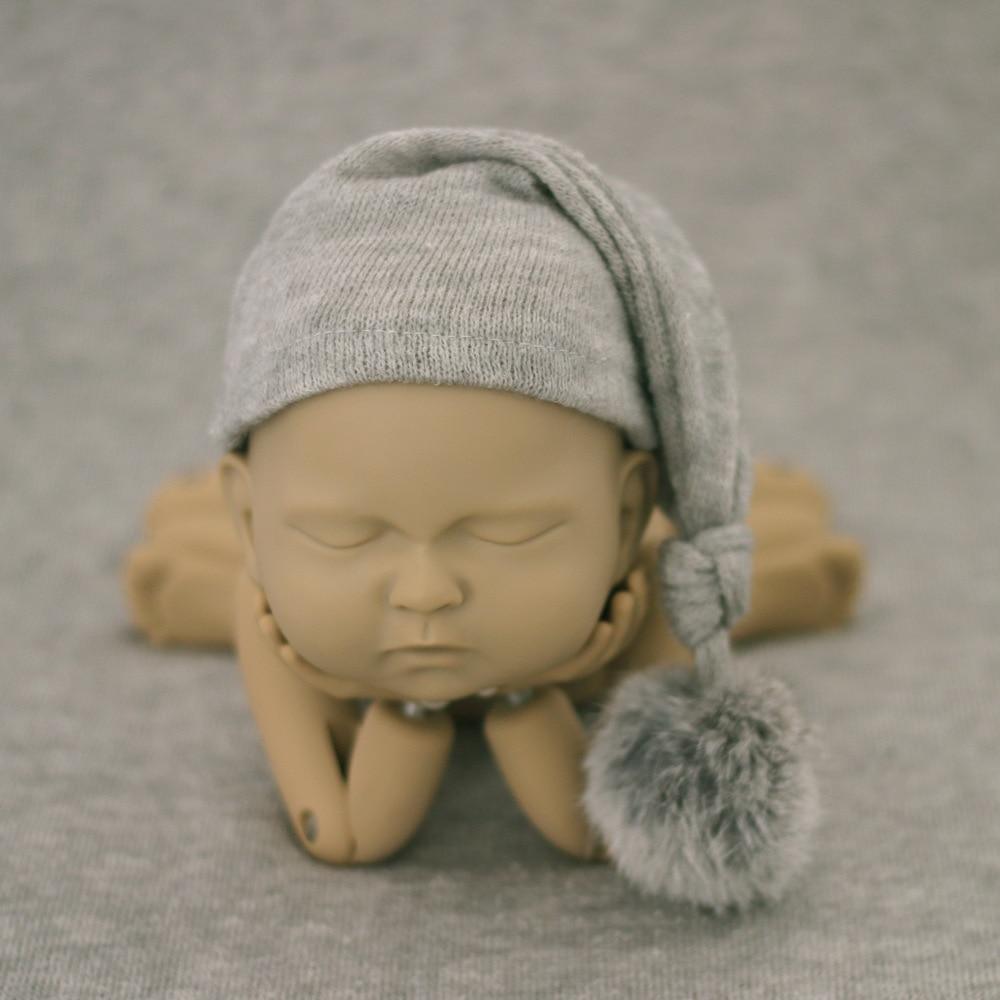 Modern Newborn Photography Props Knit Cap With Fur Ball For Newborn Baby Cap Great For Photo Studio Photography Props Cap Beanie Baby Stevvex