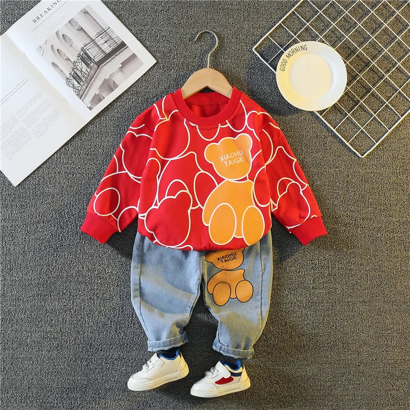 New Spring Autumn Baby Girl Clothes Children Boys Fashion Cartoon T-Shirt Pants 2Pcs/Sets Toddler Sports Costume Kids Tracksuits NS Superstore