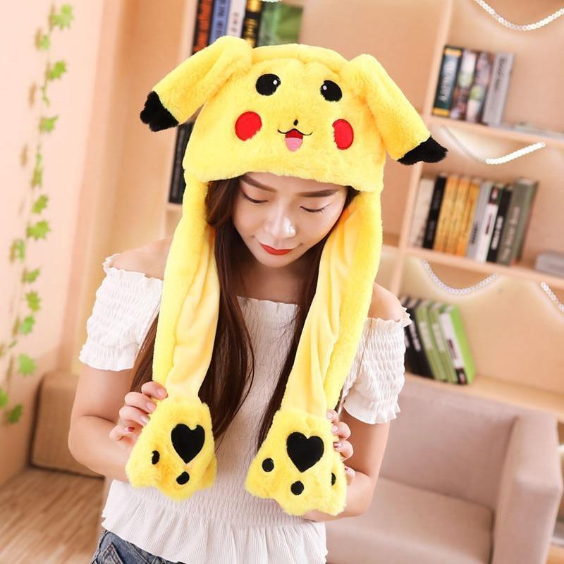 Modern Elegant Winter Interesting Girls Animals Ear Moving Jumping Hats Children and Adults Women Warm Rabbit Winter Caps In Modern Design Stevvex