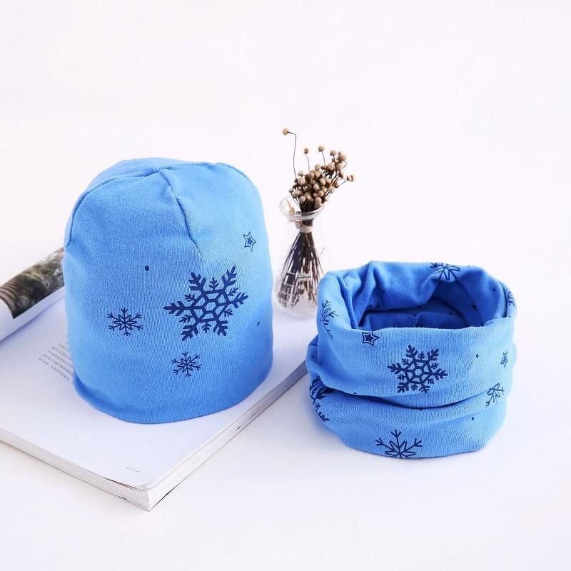 Star Print Cotton Hat And Scarf  Baby Beanie Kids Caps Children's Accessories For Boys and Girls Stevvex