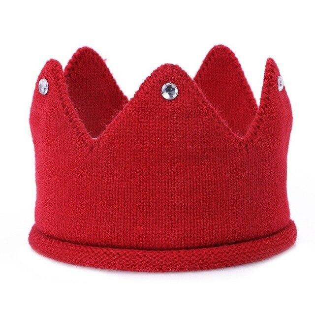 Modern Luxury New Trend  Baby Hat Girls and Boys Crown Knitted Cap Toddler Empty Top Hats Newborn Design Woolen Yarn Bonnet For Kids Stevvex