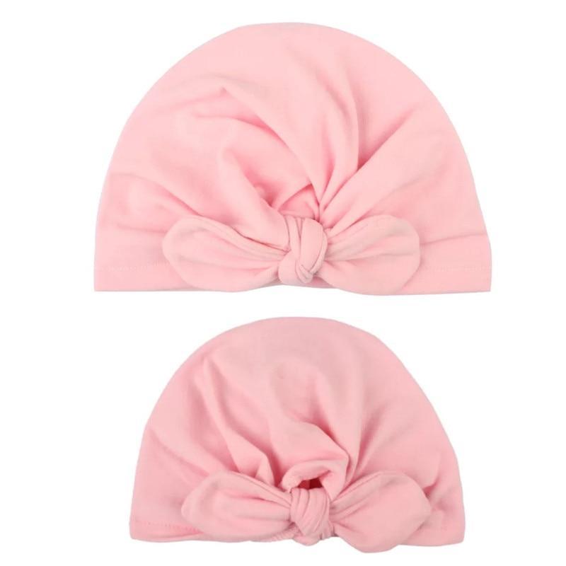 Modern Mom&Baby Turban Mother Baby Hat Headbands Mom Daughter Bow Knot Caps Print Solid Parent-Child Hair Accessories Stevvex