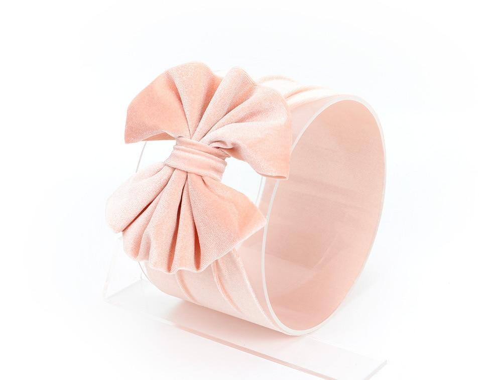 New Large Bow Baby Headband Velet Soft Bowknot Girl Accessories Hair Solid Messy Bows Toddler Headbands Baby Head Wraps Turban Big Bow for Girls Stevvex