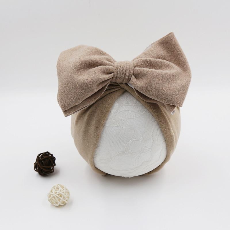 Modern Stylish Cotton Baby Newborn Cap Newborn Baby Beanie Top Bow For Baby Excellent For Photography Props Baby Turban Cap Stevvex