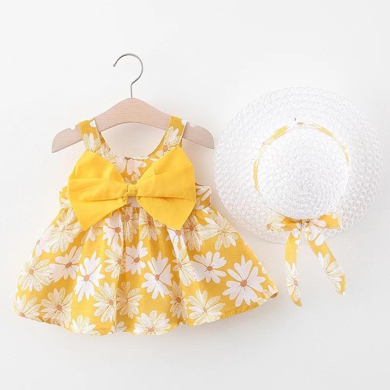 Modern Girl Summer New Baby Dress + Hat Baby Girl Outfits Dress for Princess Birthday Party Dress Stevvex
