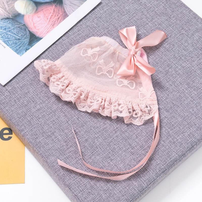 Cute Princess Baby Hat With Bow Solid Color Lace Hollow for Baby Girl Cap Toddler Kids Beach Bucket Hats In Retro Design Stevvex