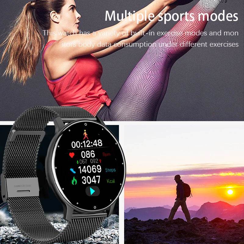LIGE Smart watch Ladies Full touch Screen Sports Fitness watch IP67 waterproof Bluetooth For Android iOS Smart watch Female