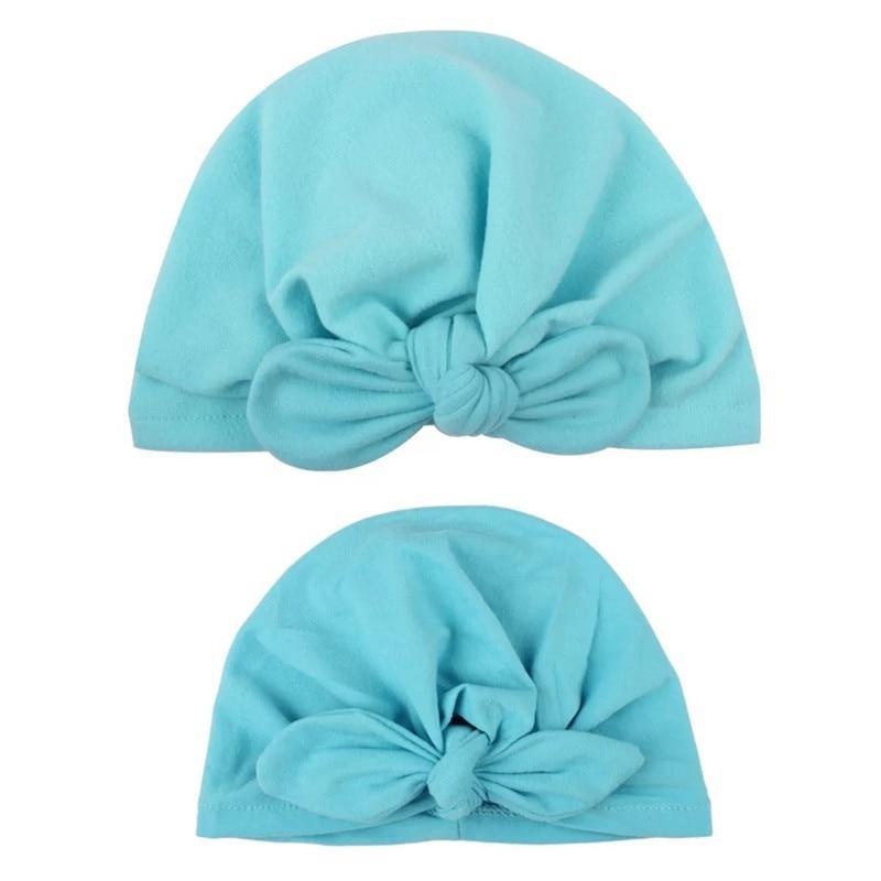 Modern Mom&Baby Turban Mother Baby Hat Headbands Mom Daughter Bow Knot Caps Print Solid Parent-Child Hair Accessories Stevvex