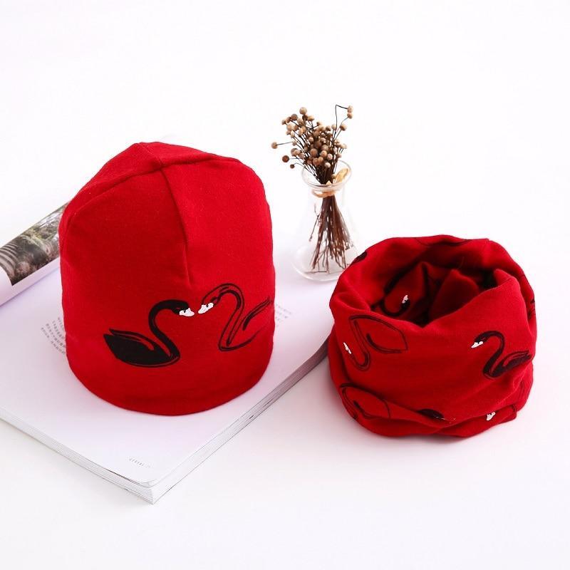 Star Print Cotton Hat And Scarf  Baby Beanie Kids Caps Children's Accessories For Boys and Girls Stevvex