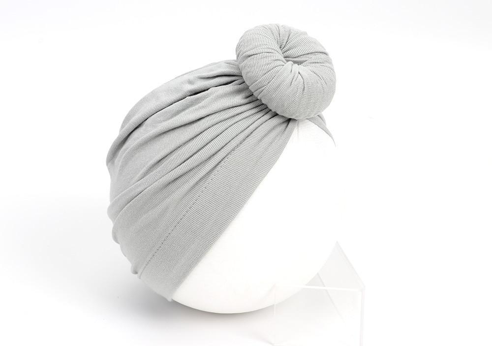 Newborn Toddler Kids Turban Cotton Beanie Hat Winter Cap Knot Solid Soft Sleeping Caps For Kids Stevvex