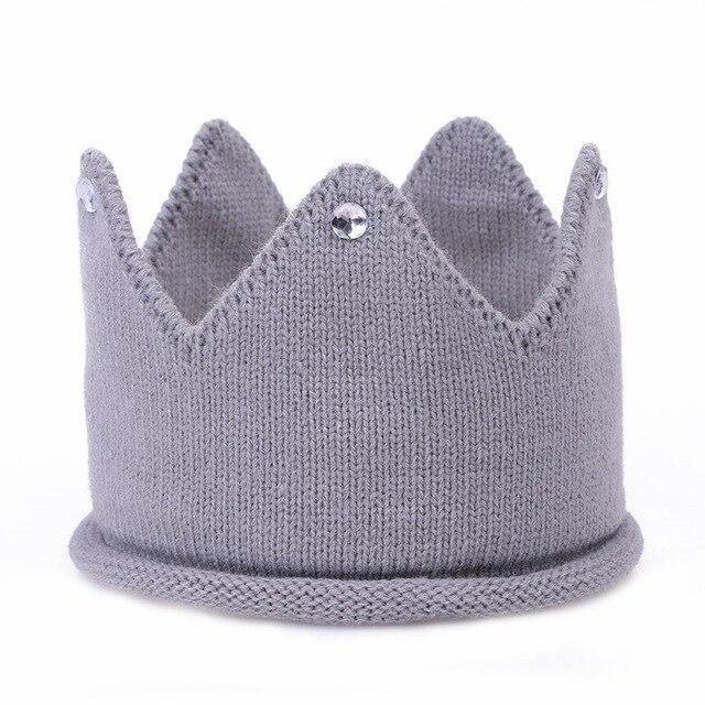 Modern Luxury New Trend  Baby Hat Girls and Boys Crown Knitted Cap Toddler Empty Top Hats Newborn Design Woolen Yarn Bonnet For Kids Stevvex