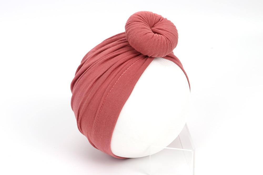 Newborn Toddler Kids Turban Cotton Beanie Hat Winter Cap Knot Solid Soft Sleeping Caps For Kids Stevvex