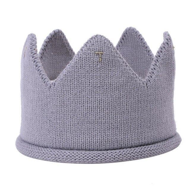 Modern Luxury New Trend  Baby Hat Girls and Boys Crown Knitted Cap Toddler Empty Top Hats Newborn Design Woolen Yarn Bonnet For Kids Stevvex
