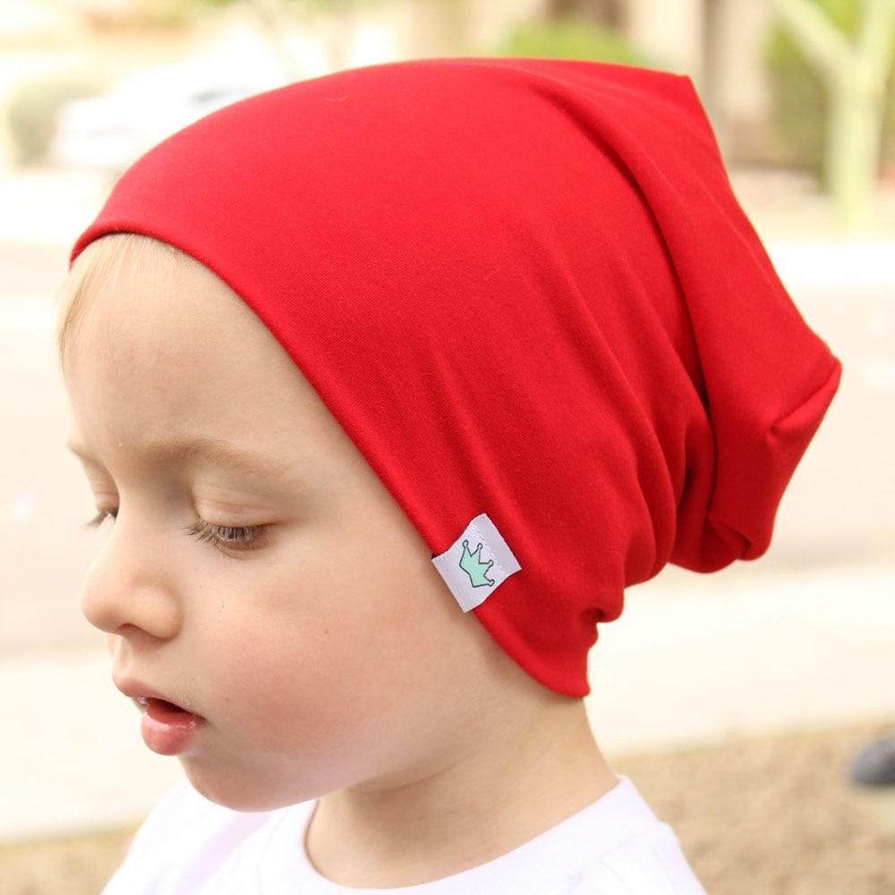 Cute Solid Knitted Cotton Hats Cap for Newborn Baby Autumn Winter Warm Style Caps for Boys Stevvex