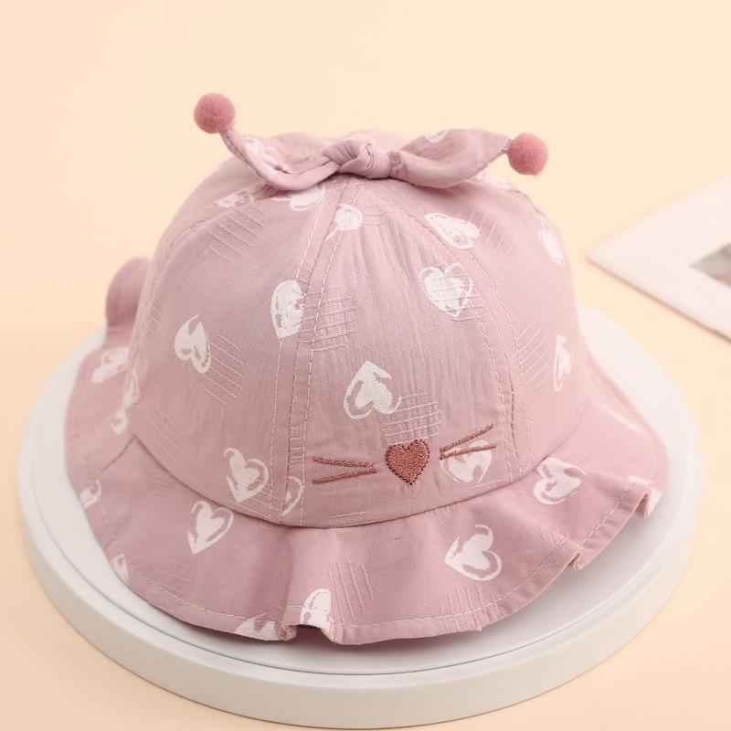 Baby Sun Hat Heart Print Baby Boy/Girl Hat Outdoor Kids Bucket Hat Children Hat Baby Beach Caps Beanie For Girls Stevvex