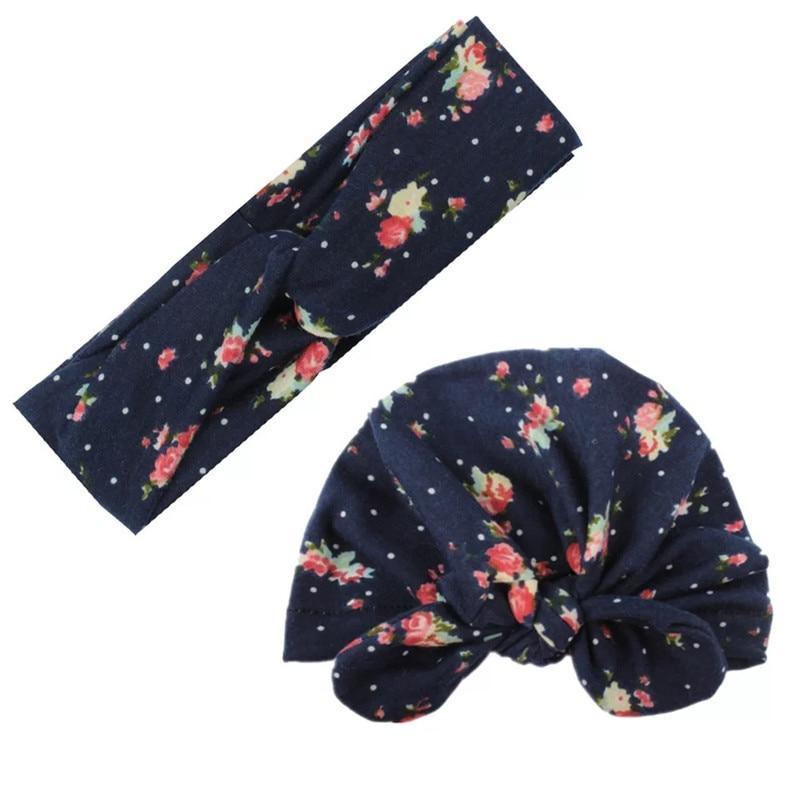 Modern Mom&Baby Turban Mother Baby Hat Headbands Mom Daughter Bow Knot Caps Print Solid Parent-Child Hair Accessories Stevvex