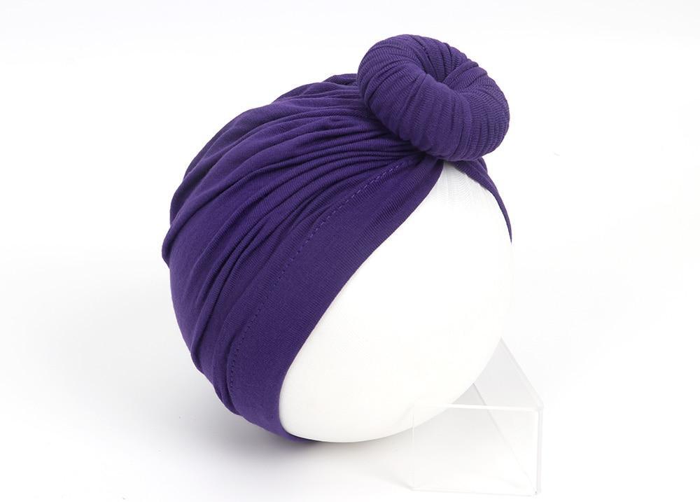 Newborn Toddler Kids Turban Cotton Beanie Hat Winter Cap Knot Solid Soft Sleeping Caps For Kids Stevvex