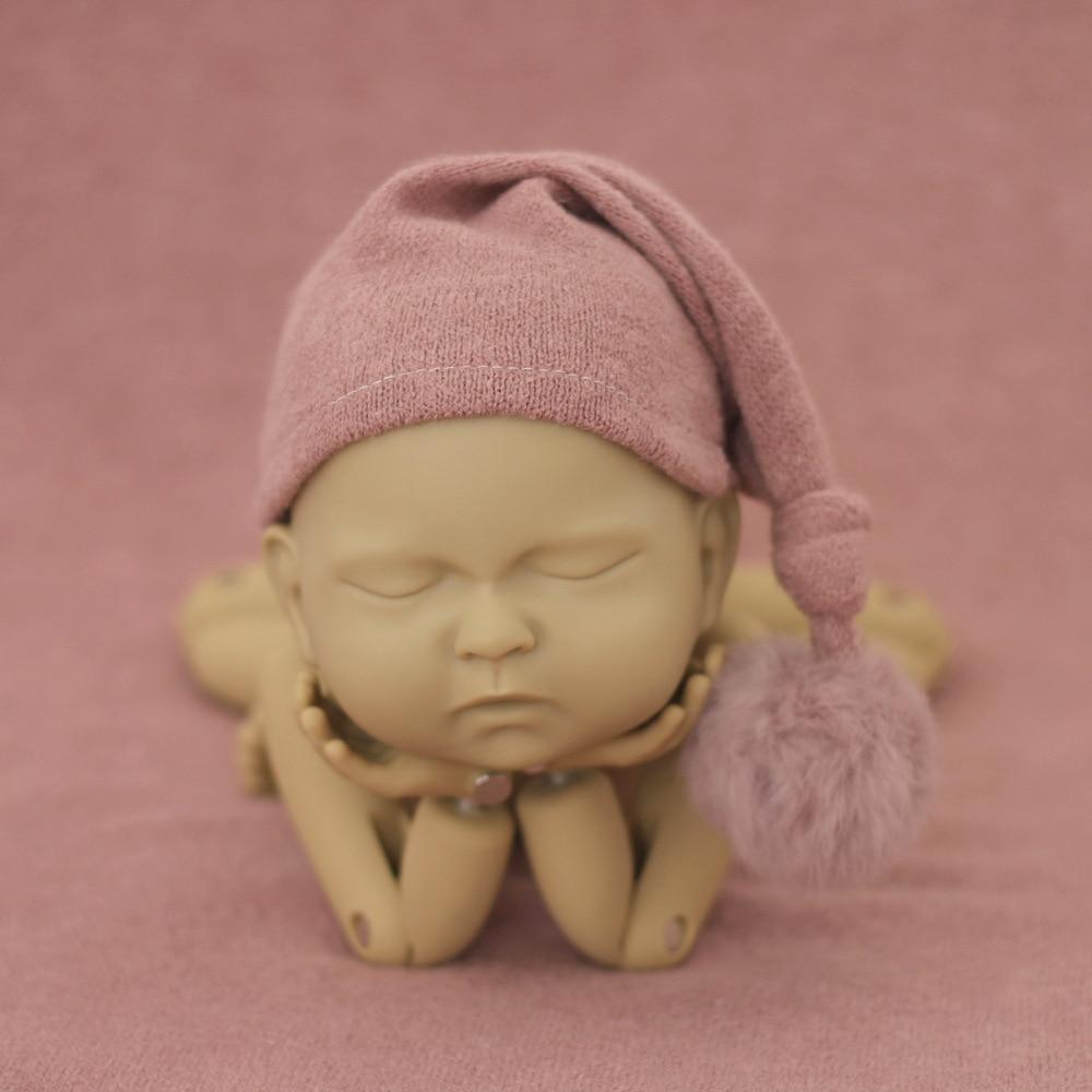 Modern Newborn Photography Props Knit Cap With Fur Ball For Newborn Baby Cap Great For Photo Studio Photography Props Cap Beanie Baby Stevvex