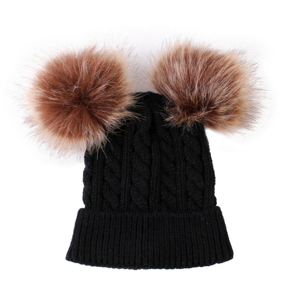 Trend Cute Newborn Baby Winter Warm Hats Infant Kids Girls Boys Knit Hat With Pompom Ball Beanie Caps For Girls Stevvex