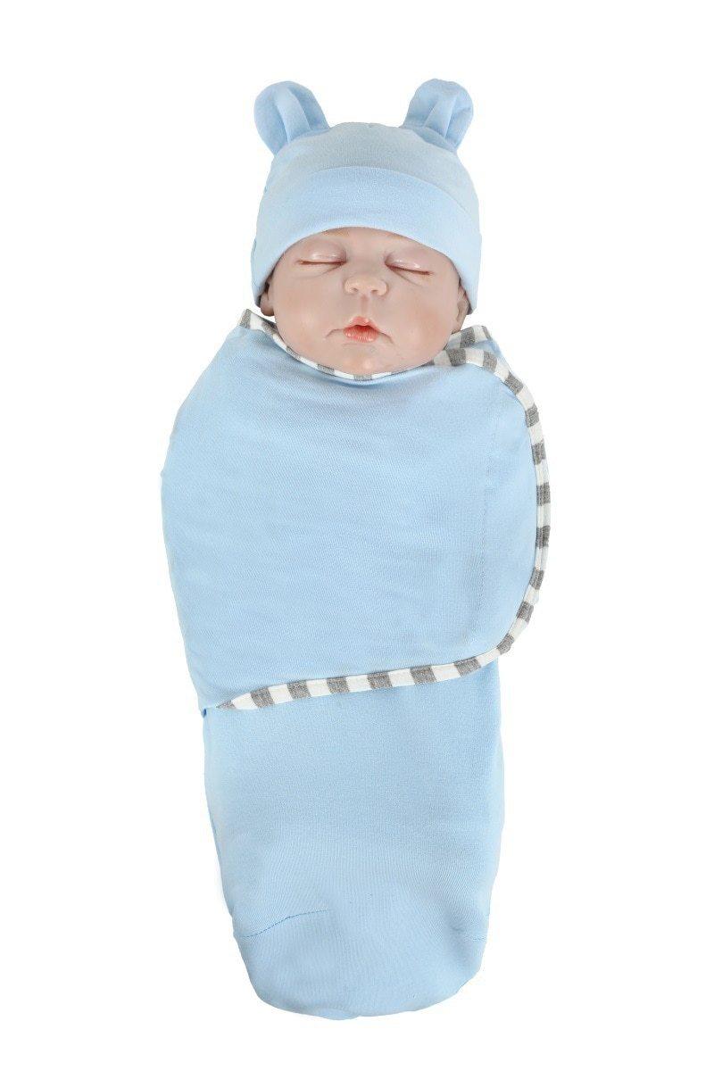 Newborn Wrapping Swaddle Baby Envelop Wrap Blanket Baby Hat Sleeping Bag Set Sleep Bag Stevvex