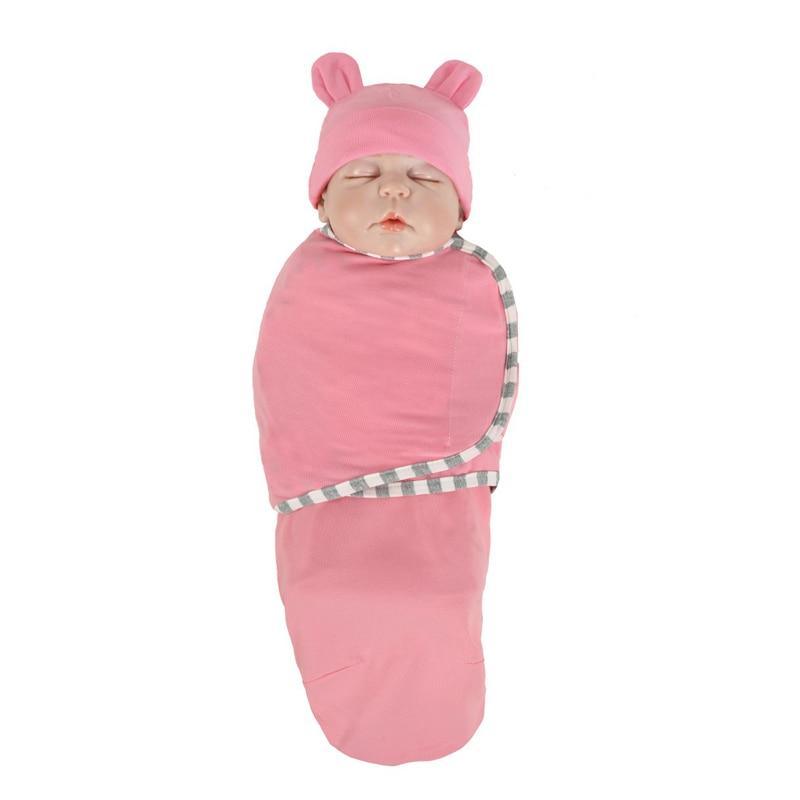 Muslin Swaddle Newborn Organic Cotton Blanket Extract Envelope Baby Sleeping Things Bedding for Boys Girls with a Hat Blanket Bag Stevvex