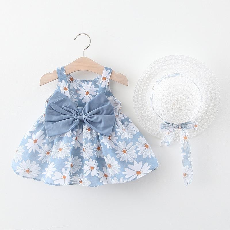 Modern Girl Summer New Baby Dress + Hat Baby Girl Outfits Dress for Princess Birthday Party Dress Stevvex