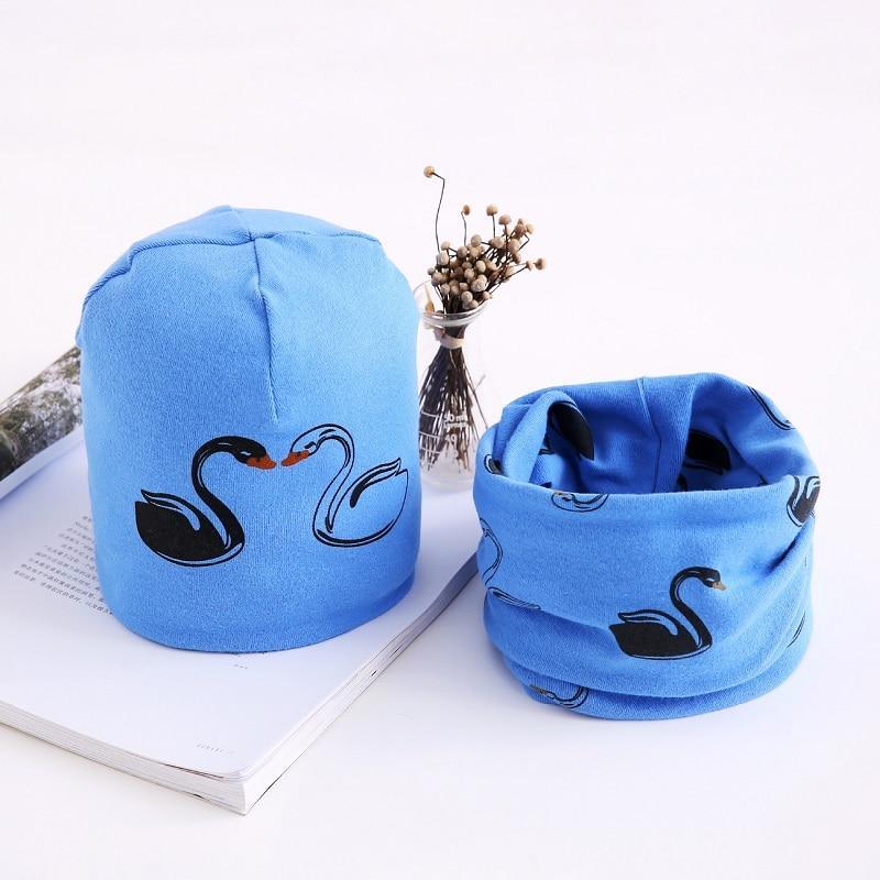 Star Print Cotton Hat And Scarf  Baby Beanie Kids Caps Children's Accessories For Boys and Girls Stevvex