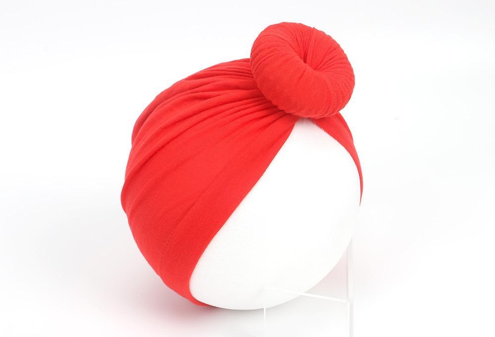 Newborn Toddler Kids Turban Cotton Beanie Hat Winter Cap Knot Solid Soft Sleeping Caps For Kids Stevvex