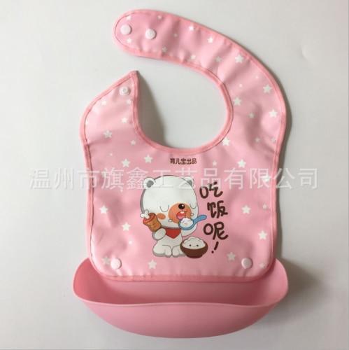 Baby Waterproof Silicone Bibs Burp Cloths Washable Roll Up Crumb Catcher Feeding Bib Stevvex