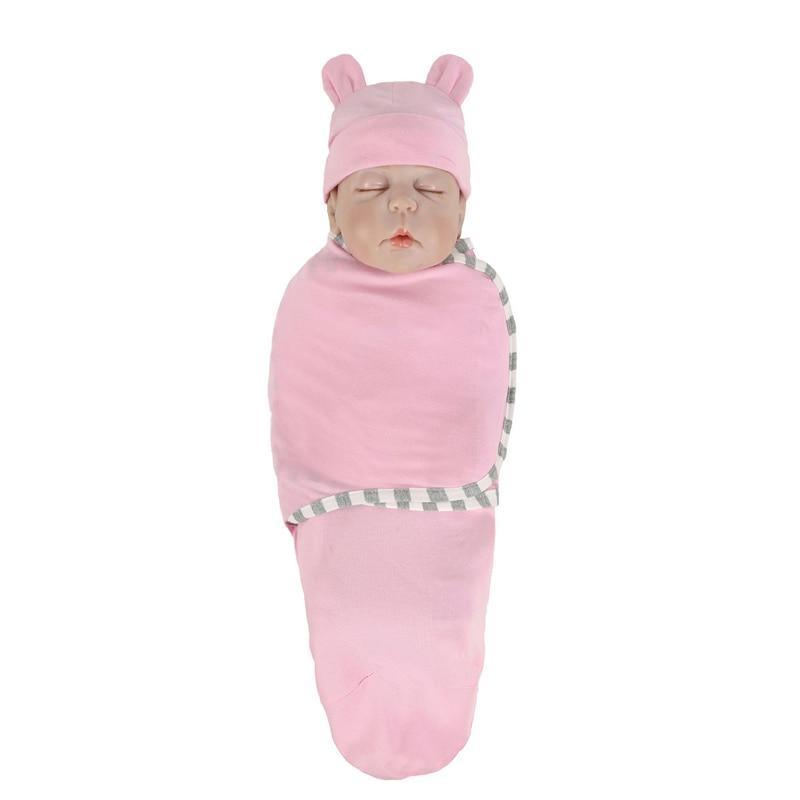 Muslin Swaddle Newborn Organic Cotton Blanket Extract Envelope Baby Sleeping Things Bedding for Boys Girls with a Hat Blanket Bag Stevvex