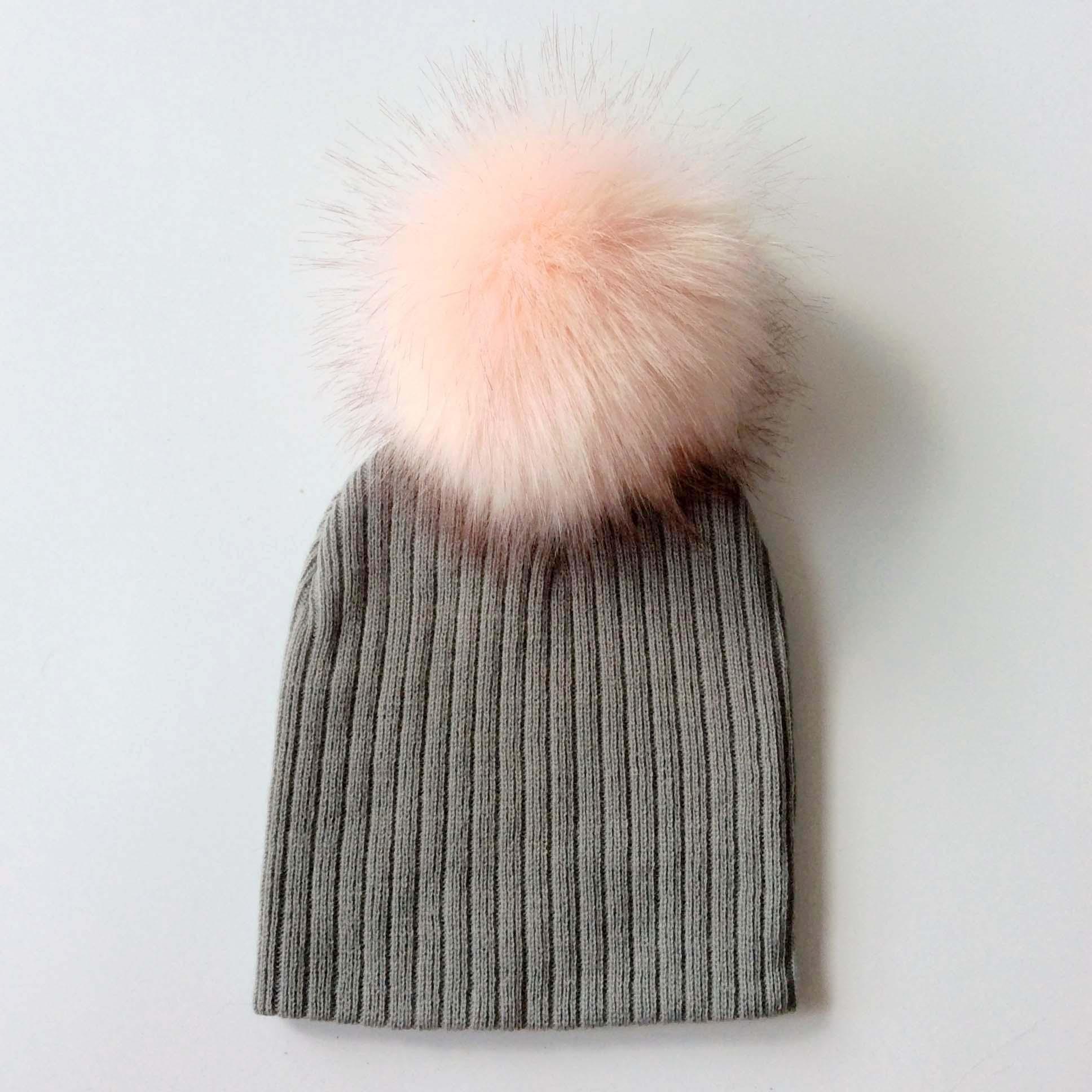 Trend New Winter Children Boy Girl Crochet Artificial Pompom Hat Knitted Toddler Kids Caps With Pompon Baby Beanie For Girls and Boys Stevvex