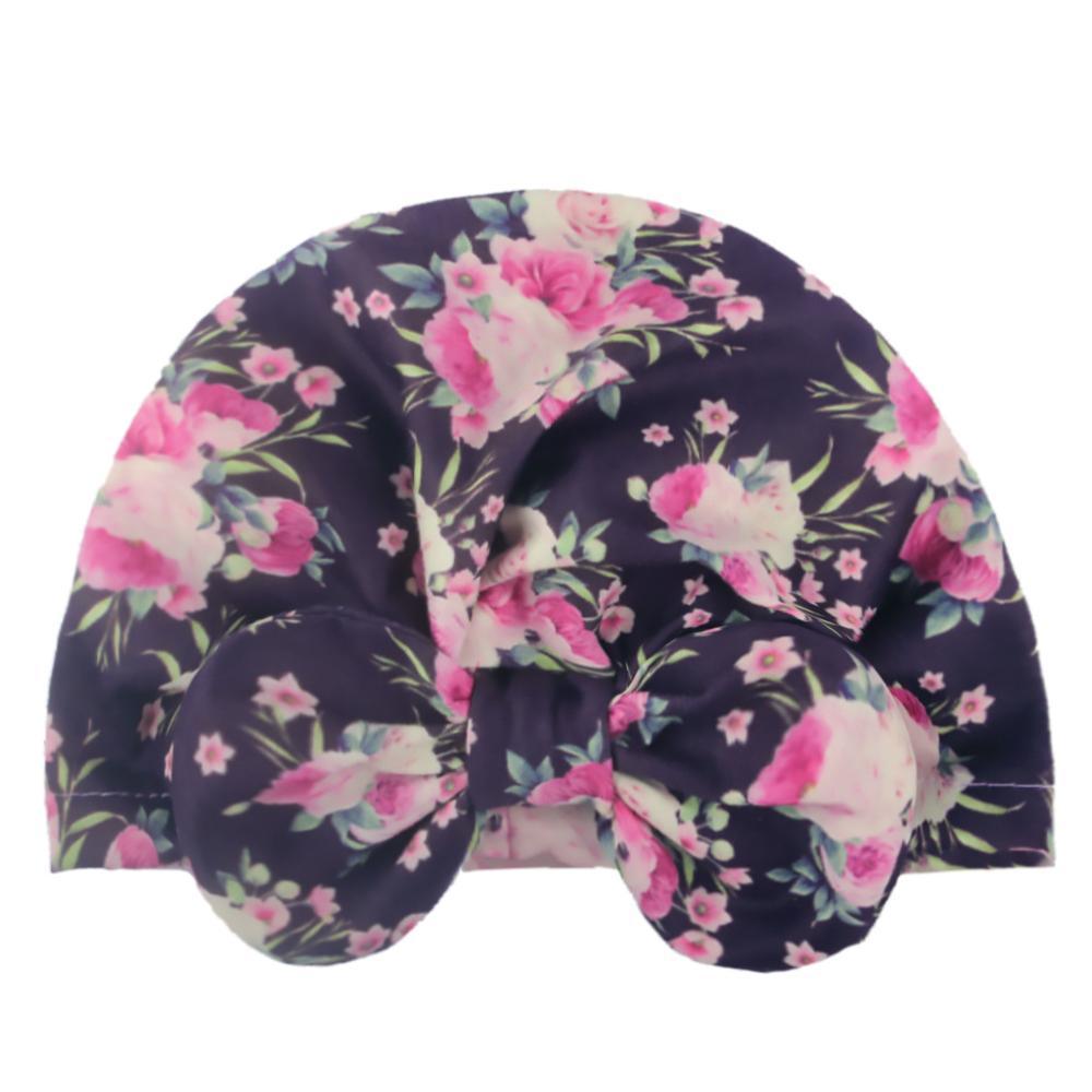 Luxury Modern Donut Baby Beanie Turban Hat Baby Cap Cotton Fruit Print Floral Toddler Baby Girl Cap Design Stevvex